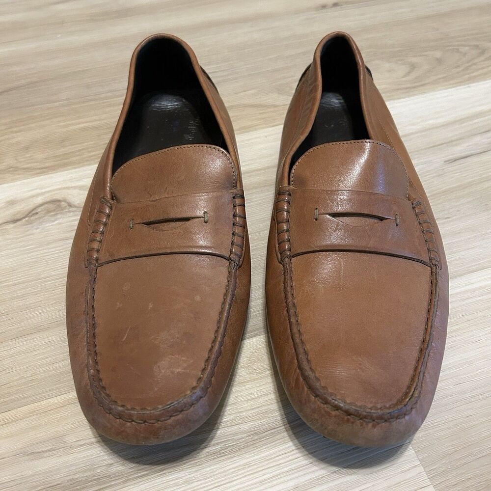 Hugo Boss Brown Leather Driving Shoes Loafers Mens UK 8 US 9